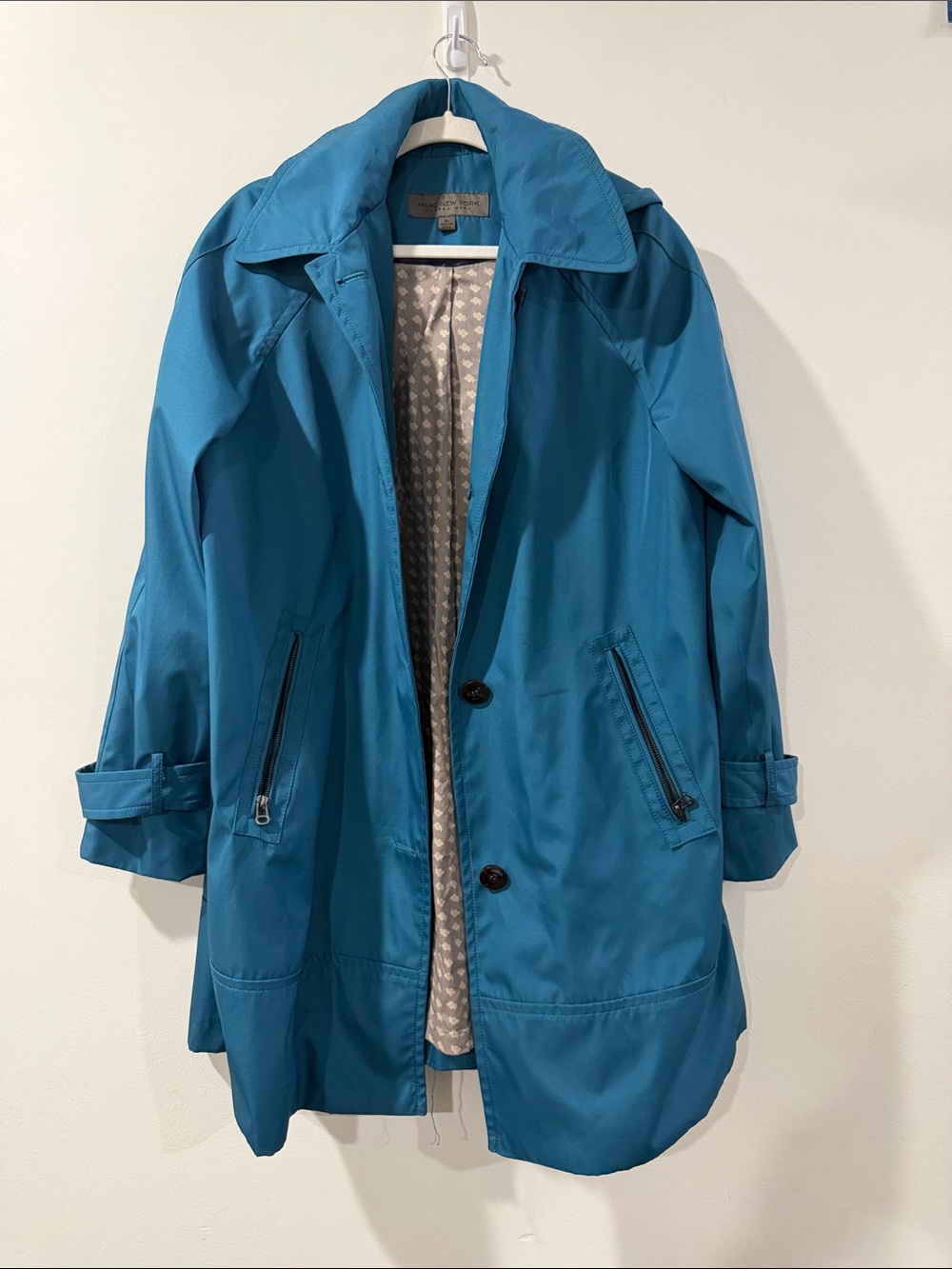 Andrew Marc Teal Blue Trench/Rain Coat